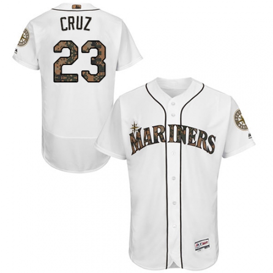 Men's Majestic Seattle Mariners #23 Nelson Cruz Authentic White 2016 Memorial Day Fashion Flex Base MLB Jersey - Ujersey