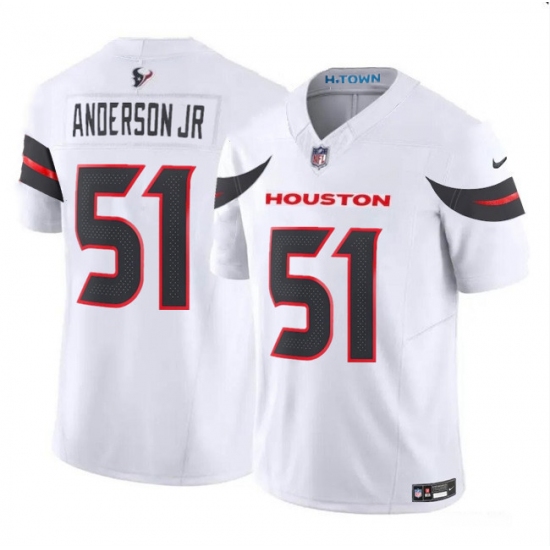 Men's Houston Texans #51 Will Anderson Jr. White 2024 Vapor F.U.S.E. Limited Football Stitched Jersey - Ujersey