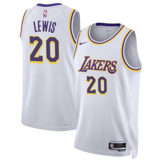 Men's Los Angeles Lakers #20 Maxwell Lewis White 2024 Association Edition Stitched Basketball Jersey - Ujersey