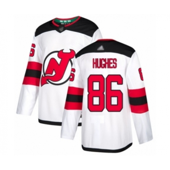 Youth New Jersey Devils #86 Jack Hughes Authentic White Away Hockey Jersey - Ujersey