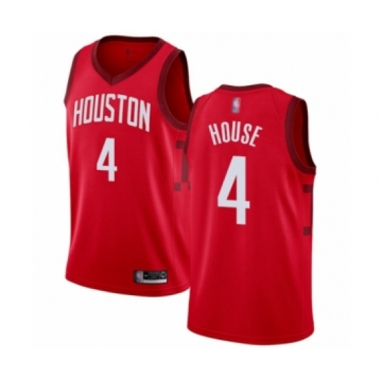 Men's Houston Rockets #4 Danuel House Red Swingman Jersey - Earned Edition - Ujersey