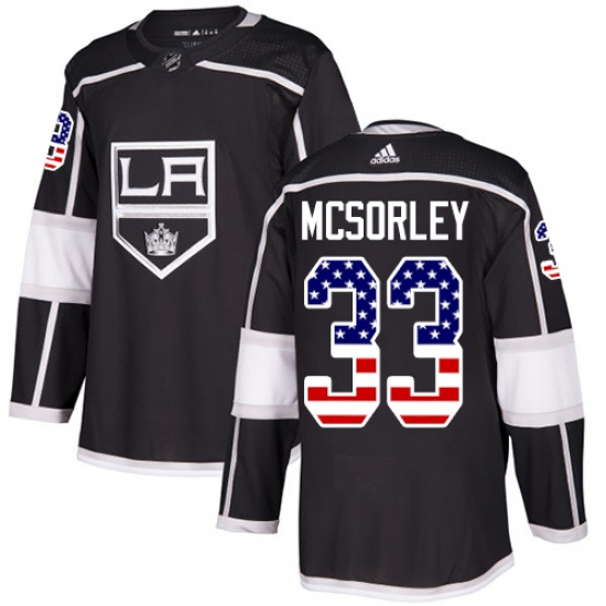 Men's Adidas Los Angeles Kings #33 Marty Mcsorley Authentic Black USA Flag Fashion NHL Jersey - Ujersey
