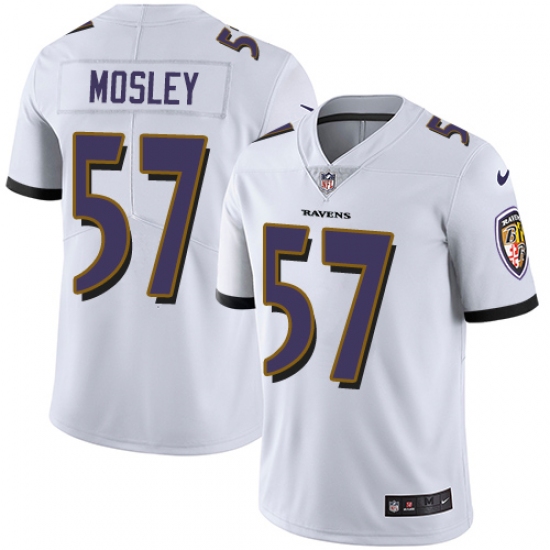 Men's Nike Baltimore Ravens #57 C.J. Mosley White Vapor Untouchable Limited Player NFL Jersey - Ujersey