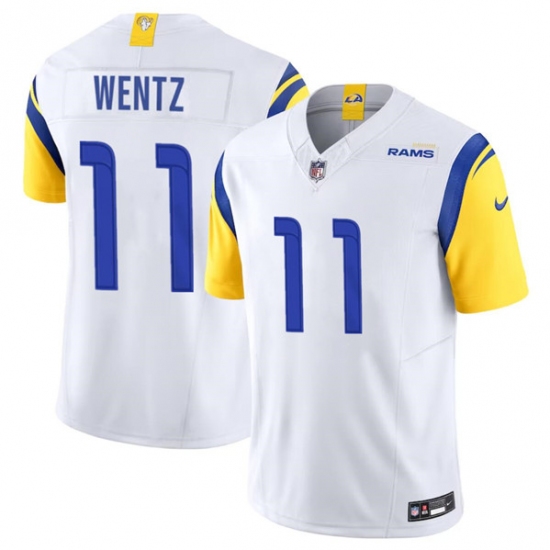 Men's Los Angeles Rams #11 Carson Wentz White 2023 F.U.S.E. Vapor Untouchable Limited Football Stitched Jersey - Ujersey