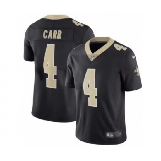 Men's New Orleans Saints #4 Derek Carr Black Vapor Limited Stitched Jersey - Ujersey