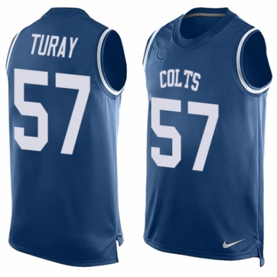 Men's Nike Indianapolis Colts #57 Kemoko Turay Limited Royal Blue Player Name & Number Tank Top NFL Jersey - Ujersey