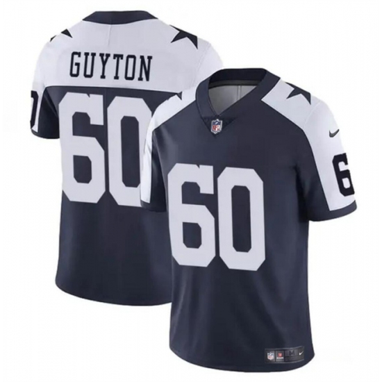 Men's Dallas Cowboys #60 Tyler Guyton Navy White 2024 Draft Vapor Untouchable Thanksgiving Limited Football Stitched Jersey - Ujersey