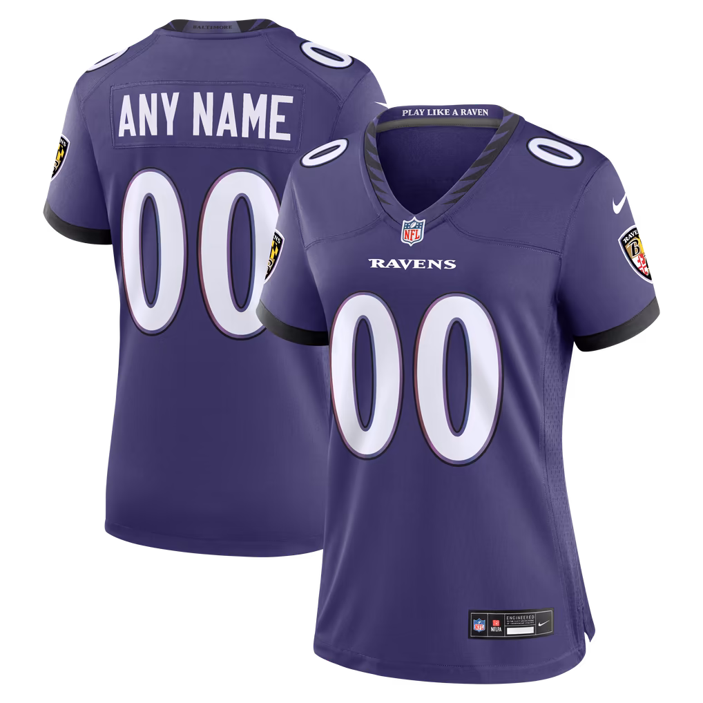 Women's Baltimore Ravens Nike Purple Custom Game Jersey - Ujersey