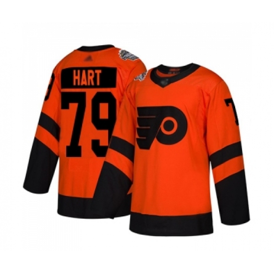 Women's Philadelphia Flyers #79 Carter Hart Authentic Orange 2019 Stadium Series Hockey Jersey - Ujersey