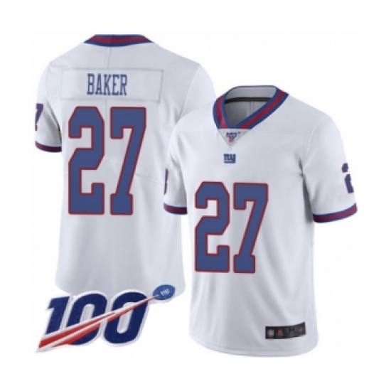 Men's New York Giants #27 Deandre Baker Limited White Rush Vapor Untouchable 100th Season Football Jersey - Ujersey