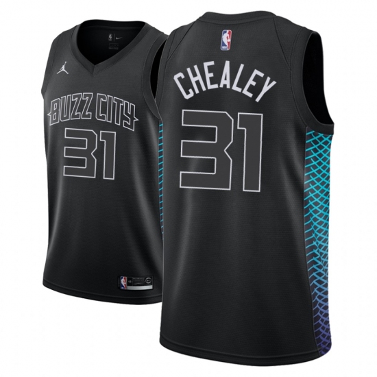 Men NBA 2018-19 Charlotte Hornets #31 Joe Chealey City Edition Black Jersey - Ujersey