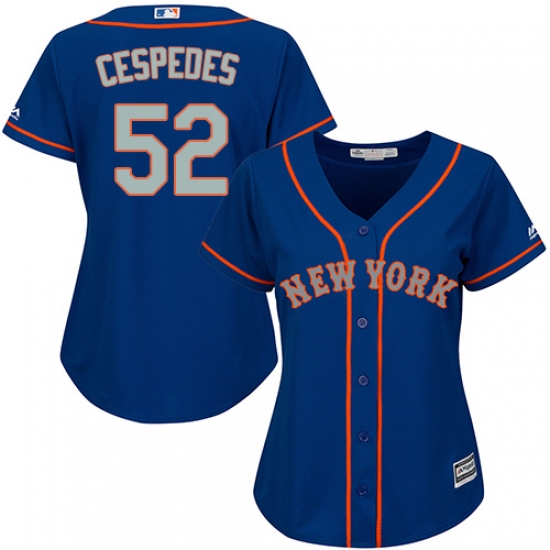 Women's Majestic New York Mets #52 Yoenis Cespedes Authentic Royal Blue Alternate Road Cool Base MLB Jersey - Ujersey