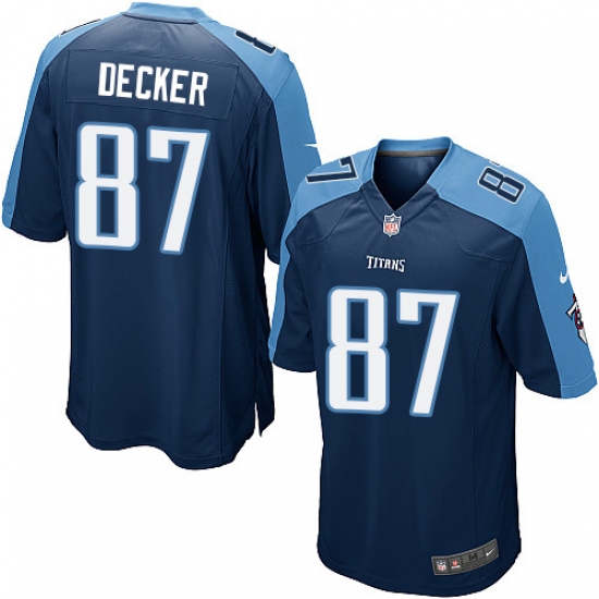 Men's Nike Tennessee Titans #87 Eric Decker Game Navy Blue Alternate NFL Jersey - Ujersey