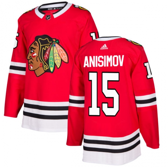 Men's Adidas Chicago Blackhawks #15 Artem Anisimov Premier Red Home NHL Jersey - Ujersey