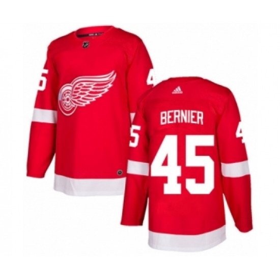 Men's Adidas Detroit Red Wings #45 Jonathan Bernier Premier Red Home NHL Jersey