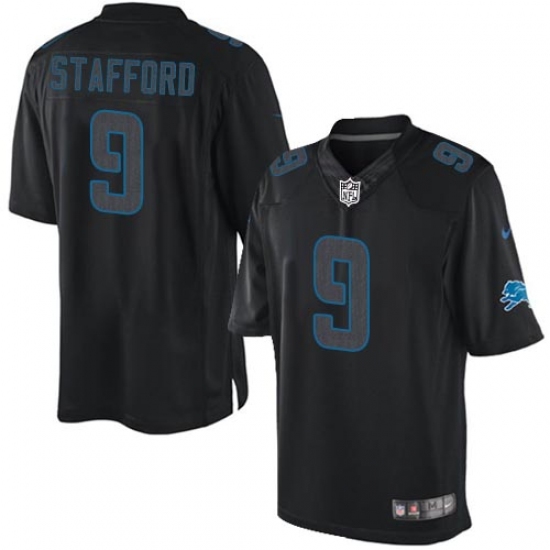 Men's Nike Detroit Lions #9 Matthew Stafford Limited Black Impact NFL Jersey - Ujersey