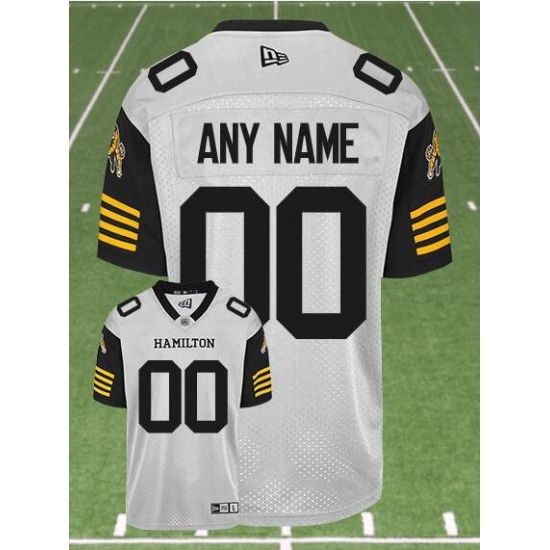 CFL Hamilton tiger cats Custom Crested Away White Jersey - Ujersey