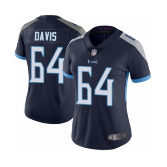 Women's Tennessee Titans #64 Nate Davis Navy Blue Team Color Vapor Untouchable Limited Player Football Jersey - Ujersey