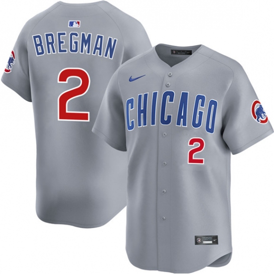 Men's Chicago Cubs #2 Alex Bregman Gray 2026 Limited Stitched Baseball Jersey - Ujersey