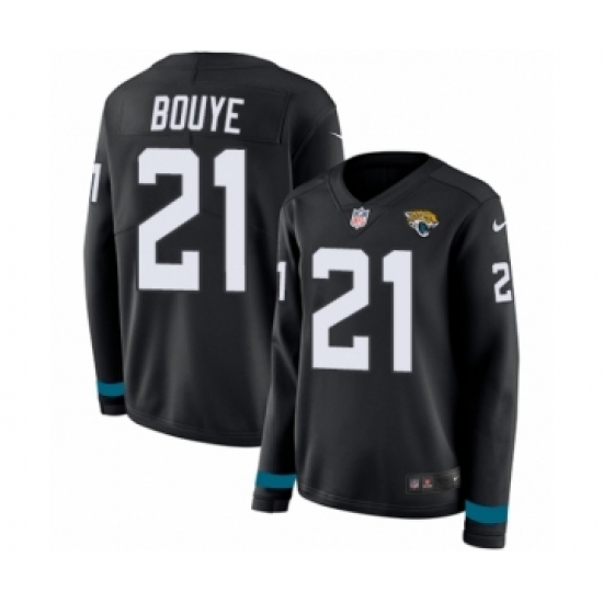 Women's Nike Jacksonville Jaguars #21 A.J. Bouye Limited Black Therma Long Sleeve NFL Jersey - Ujersey