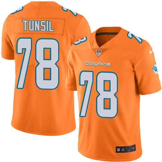 Youth Nike Miami Dolphins #78 Laremy Tunsil Limited Orange Rush Vapor Untouchable NFL Jersey - Ujersey
