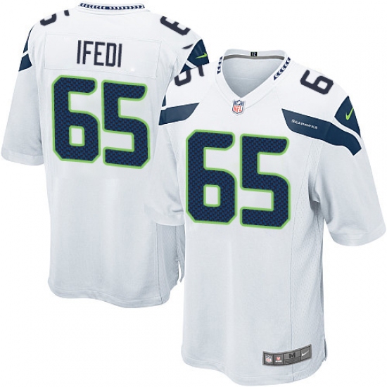 Men's Nike Seattle Seahawks #65 Germain Ifedi Game White NFL Jersey - Ujersey