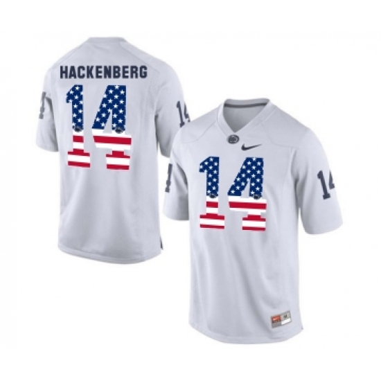 Penn State Nittany Lions 14 Christian Hackenberg White USA Flag College Football Limited Jersey - Ujersey
