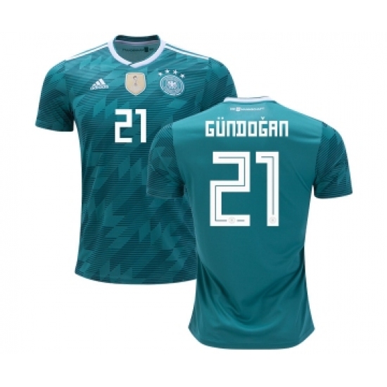 Germany #21 Gundogan Away Kid Soccer Country Jersey