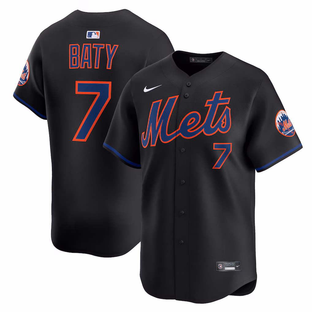Men's New York Mets Brett Baty Nike Black Alternate Limited Jersey - ujerseystore