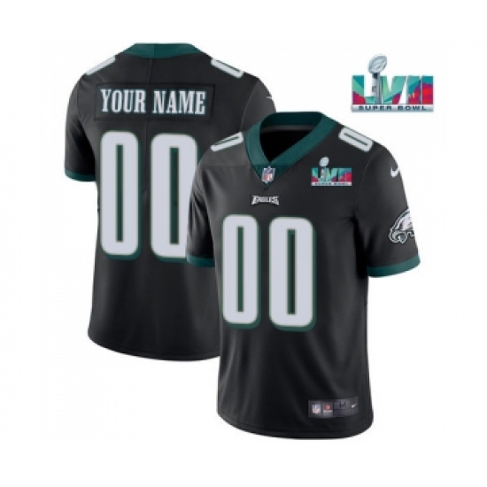 Men's Philadelphia Eagles ACTIVE PLAYER Custom Black Super Bowl LVII Patch Vapor Untouchable Limited Stitched Jersey - Ujersey