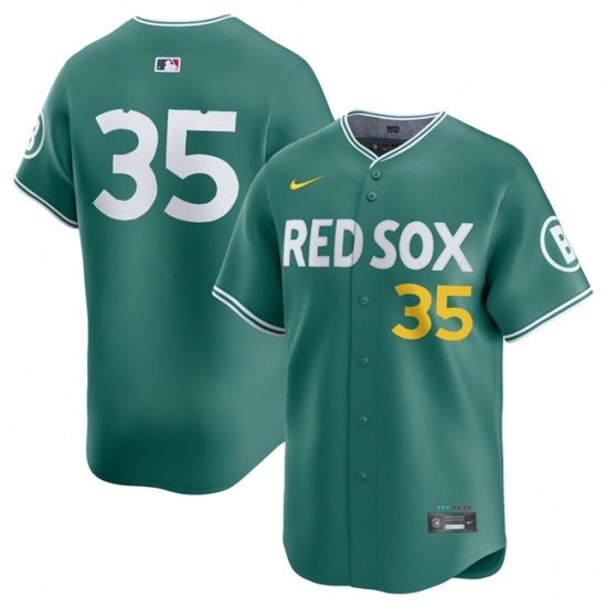 Men's Boston Red Sox #35 Garrett Crochet Green 2025 City Connect Limited Stitched Baseball Jersey - Ujersey