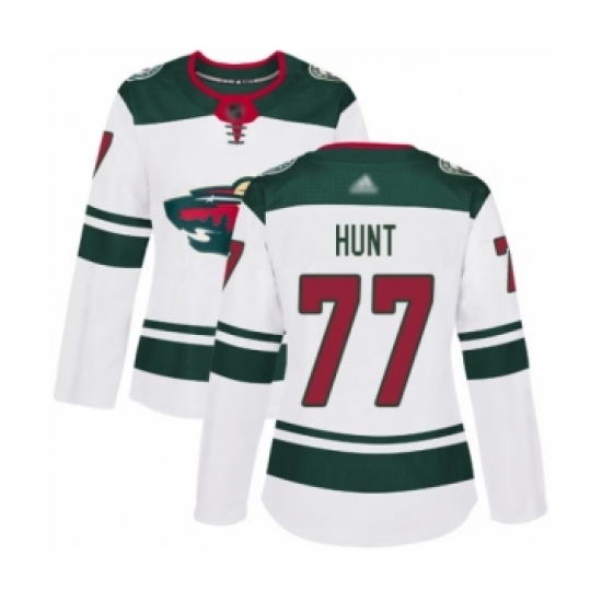 Women's Minnesota Wild #77 Brad Hunt Authentic White Away Hockey Jersey - Ujersey
