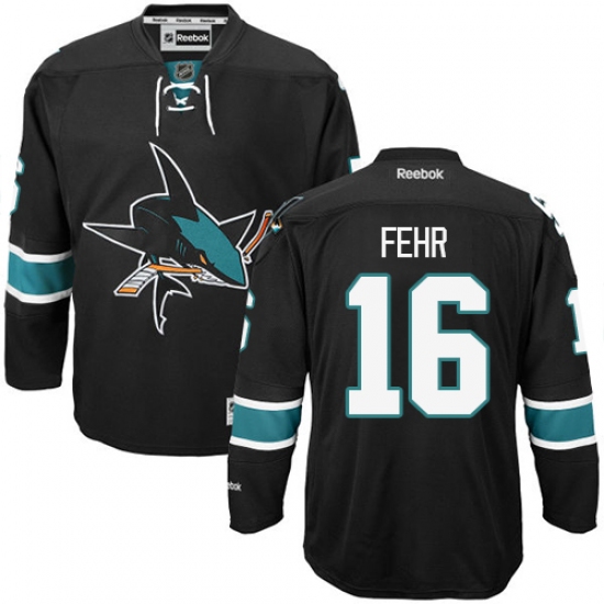 Men's Reebok San Jose Sharks #16 Eric Fehr Authentic Black Third NHL Jersey - Ujersey