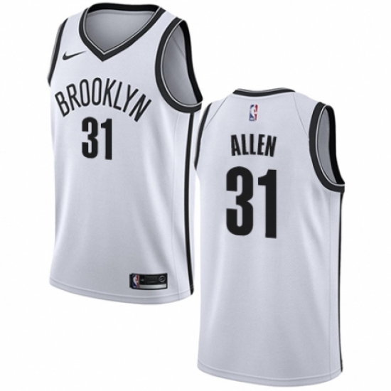 Men's Nike Brooklyn Nets #31 Jarrett Allen Authentic White NBA Jersey - Association Edition - Ujersey