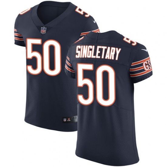 Men's Nike Chicago Bears #50 Mike Singletary Navy Blue Team Color Vapor Untouchable Elite Player NFL Jersey - Ujersey