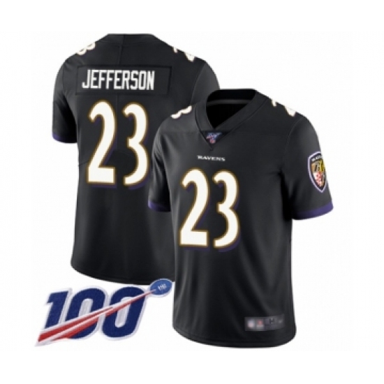 Men's Baltimore Ravens #23 Tony Jefferson Black Alternate Vapor Untouchable Limited Player 100th Season Football Jersey - Ujersey