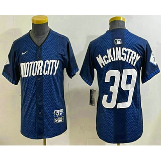 Youth Detroit Tigers #39 Zach McKinstry 2024 Navy City Connect Cool Base Limited Stitched Jersey - Ujersey
