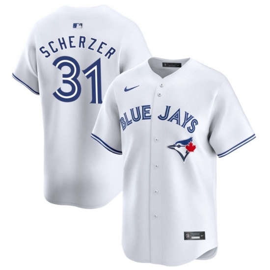 Men's Toronto Blue Jays 31 Max Scherzer White 2024 Home Limited Stitched Jersey - Ujersey