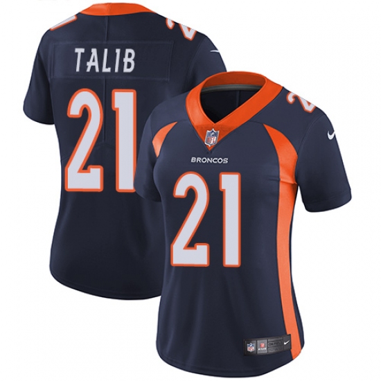 Women's Nike Denver Broncos #21 Aqib Talib Navy Blue Alternate Vapor Untouchable Limited Player NFL Jersey - Ujersey