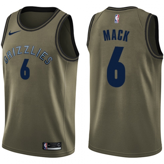 Men's Nike Memphis Grizzlies #6 Shelvin Mack Swingman Green Salute to Service NBA Jersey - Ujersey