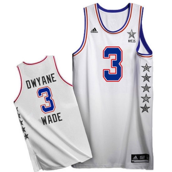 Men's Adidas Miami Heat #3 Dwyane Wade Swingman White 2015 All Star NBA Jersey - Ujersey