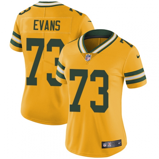 Women's Nike Green Bay Packers #73 Jahri Evans Limited Gold Rush Vapor Untouchable NFL Jersey - Ujersey