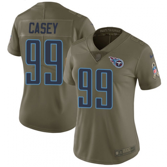 Women's Nike Tennessee Titans #99 Jurrell Casey Limited Olive 2017 Salute to Service NFL Jersey - Ujersey