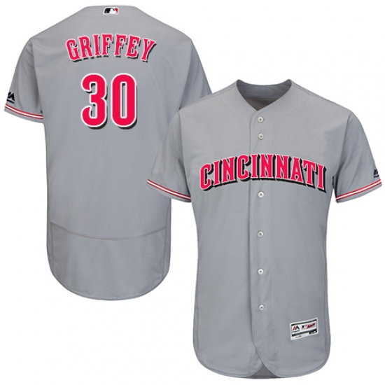 Men's Majestic Cincinnati Reds #30 Ken Griffey Grey Flexbase Authentic Collection MLB Jersey - Ujersey
