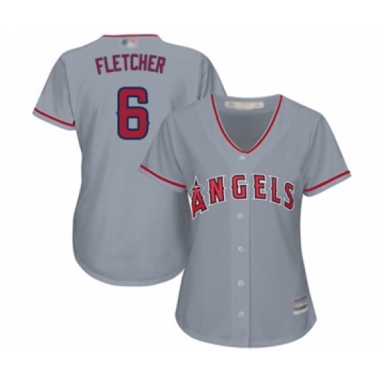 Women's Los Angeles Angels of Anaheim #6 David Fletcher Authentic Grey Road Cool Base Baseball Player Jersey - Ujersey