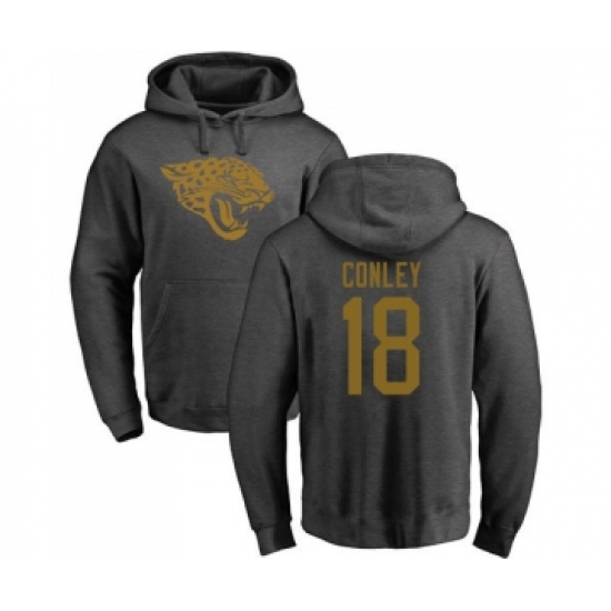 Football Jacksonville Jaguars #18 Chris Conley Ash One Color Pullover Hoodie - Ujersey