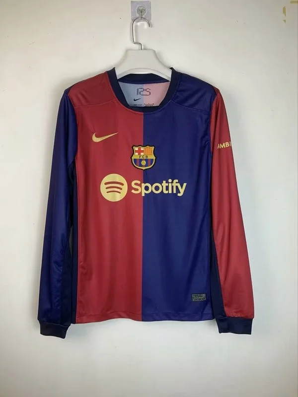 Barcelona Home Soccer Jersey Long Sleeve 2024/25 - Ujersey NHL