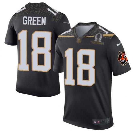 Men's Nike Cincinnati Bengals #18 A.J. Green Elite Black Team Irvin 2016 Pro Bowl NFL Jersey - Ujersey