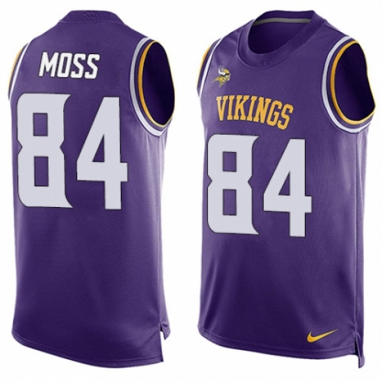 Men's Nike Minnesota Vikings #84 Randy Moss Limited Purple Player Name & Number Tank Top NFL Jersey - Ujersey