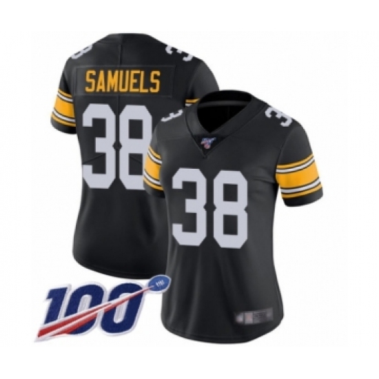 Women's Pittsburgh Steelers #38 Jaylen Samuels Black Alternate Vapor Untouchable Limited Player 100th Season Football Jersey - Ujersey